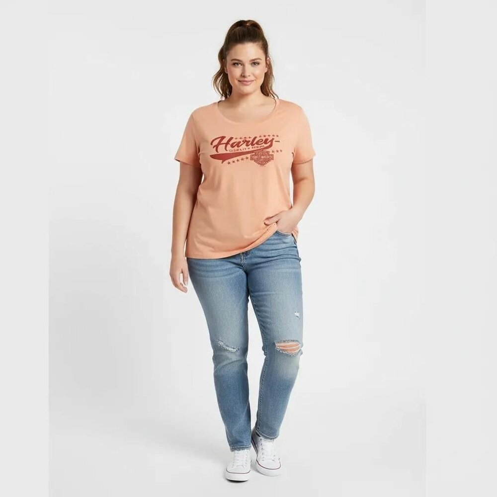 Harley Davidson Women's Appalachian Harley Davidson Logo Graphic T-Shirt Pink L